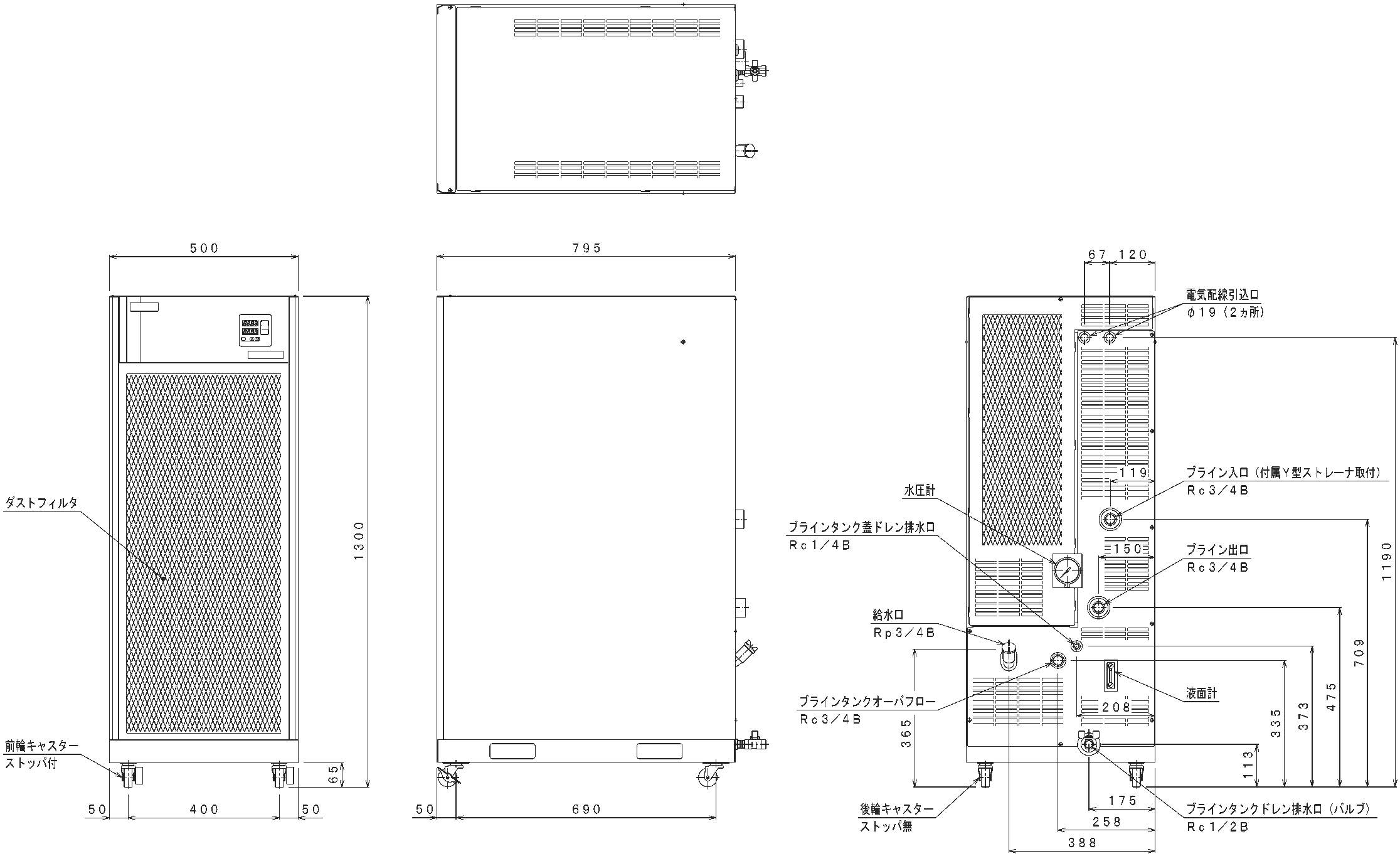 MC 3830VB-PT 外形図