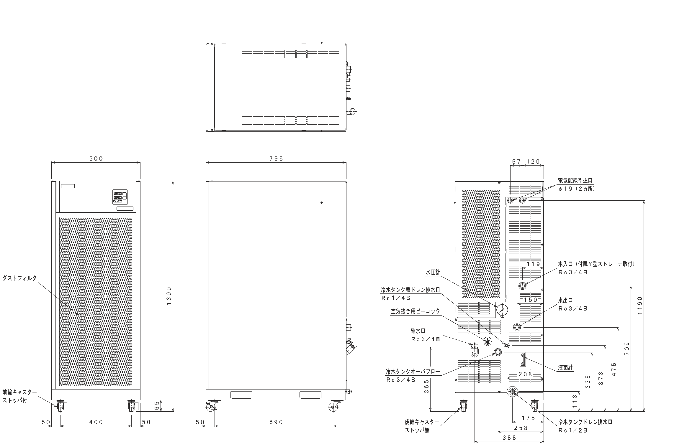 MC 8730V-PT 外形図